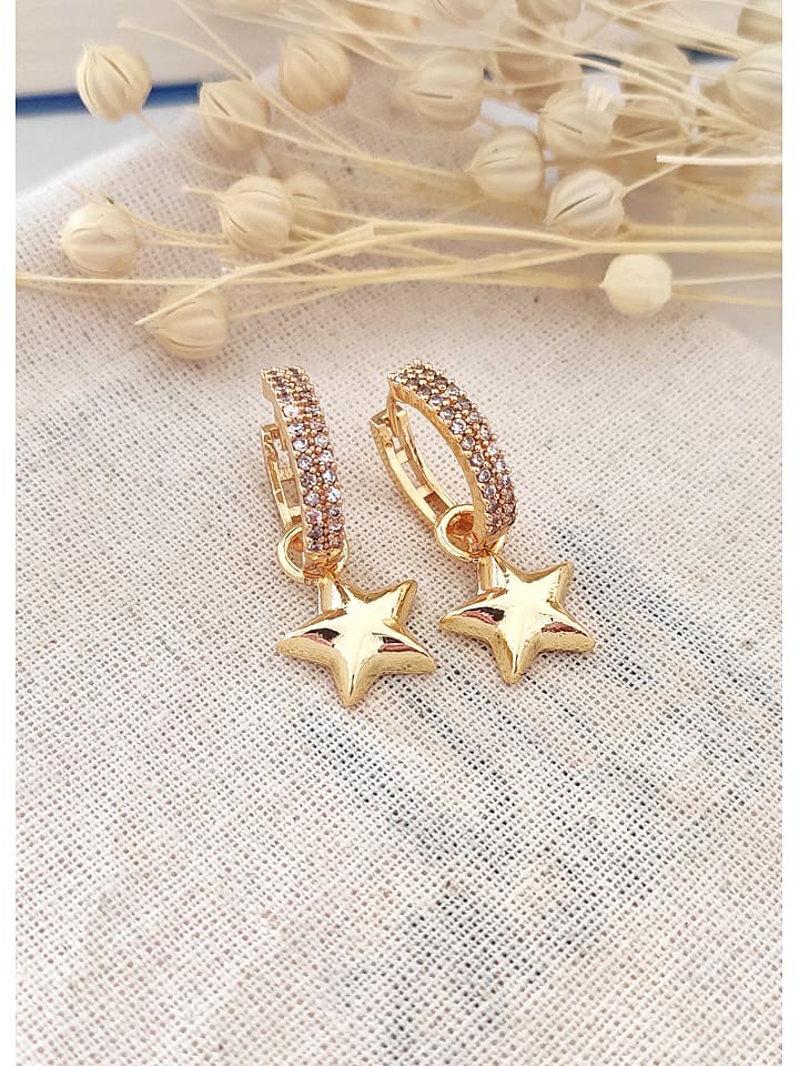atelier MIU Vergold. Creolen mit Edelsteinen - 49% | Schmuck