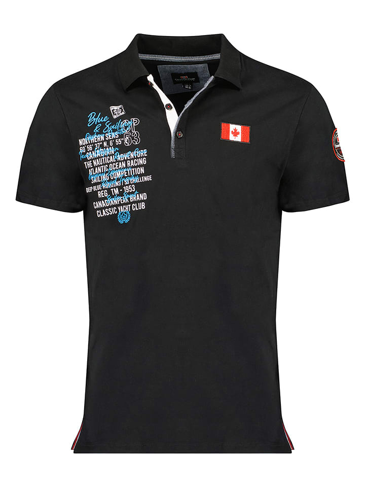 Canadian Peak Poloshirt "Kancreak" in Schwarz - 63% | Größe M | Herren-plussize