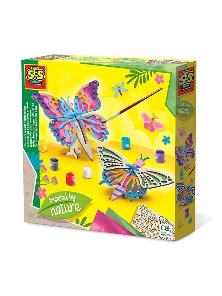 SES Bastelset "Holzschmetterlinge dekorieren - Inspired by nature" - ab 5 Jahren - 25% | Kinder-kreativspielzeug