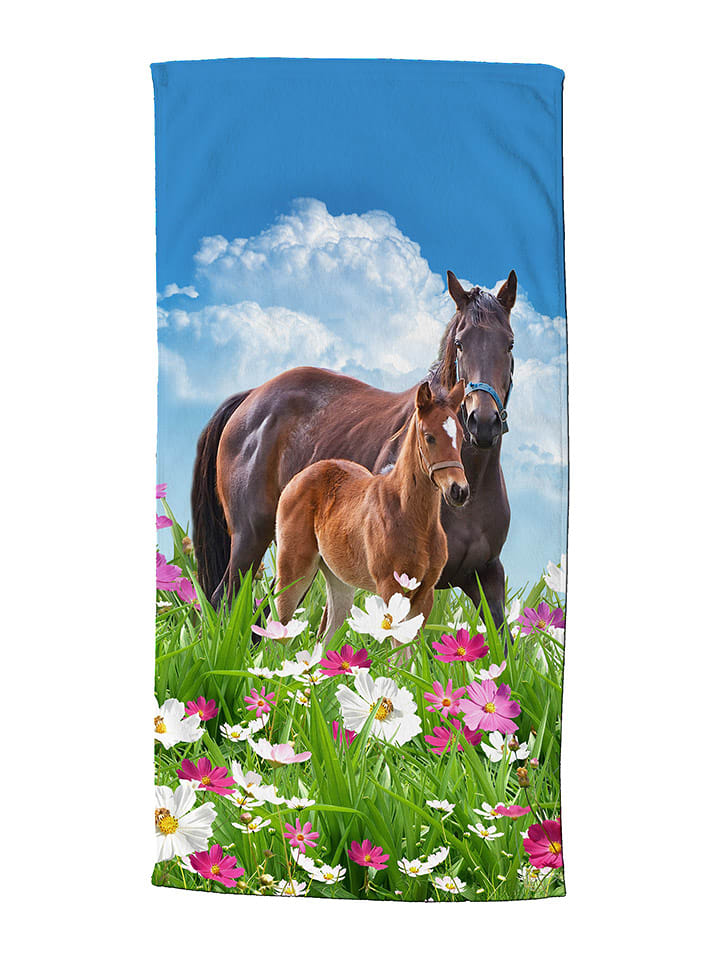 Good Morning Strandtuch "Dora" in Grün/ Blau/ Hellbraun - 34% | Größe 75x150 cm | Badtextilien