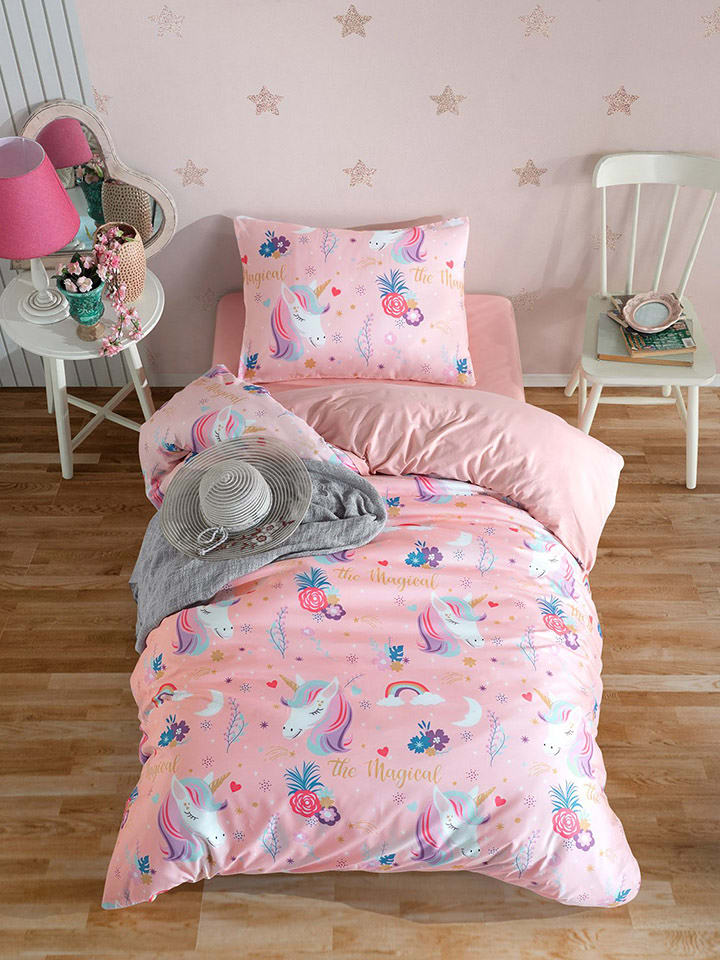 Colorful Cotton Bettwäsche-Set "Magical" in Rosa - 62% | Größe 135x200 cm | Bettwaesche-bettwaren