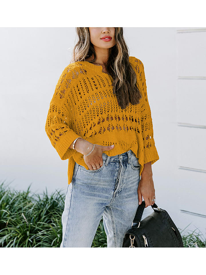 Milan Kiss Pullover in Gelb - 65% | Größe M | Damen-pullover-cardigans