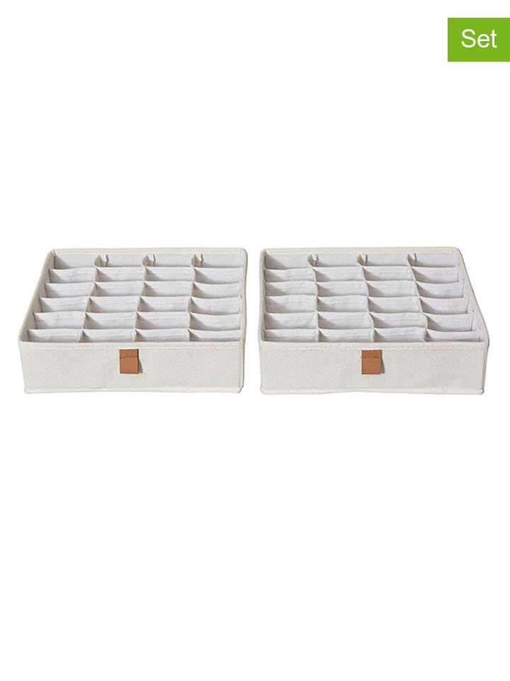 STORE IT 2er-Set: Organizer in Creme - (B)30 x (H)8 x (T)30 cm - 14% | Kisten-koerbe