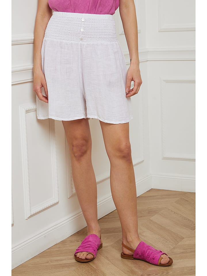 Fleur de Lin Leinen-Shorts "Iverlest" in Weiß - 69% | Größe M | Shorts