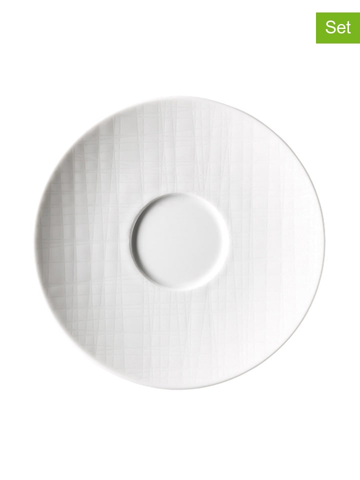 Rosenthal 6er-Set: Kaffee-Untertassen "Mesh" in Weiß - Ø 15,5 cm - 27% | Gedeckter-tisch