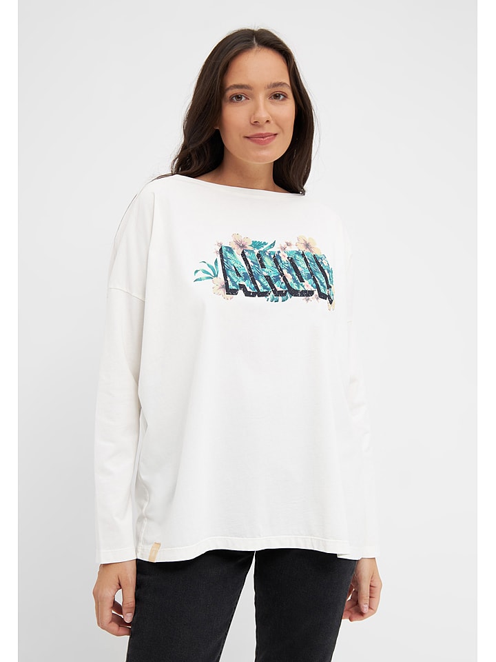 Derbe Longsleeve in Weiß/ Bunt - 78% | Größe M | Damen-tops