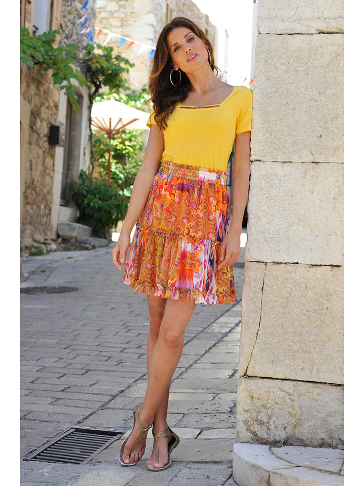 Bleu d'Azur Rock "Kali" in Orange - 69% | Größe 36/38 | Damenroecke