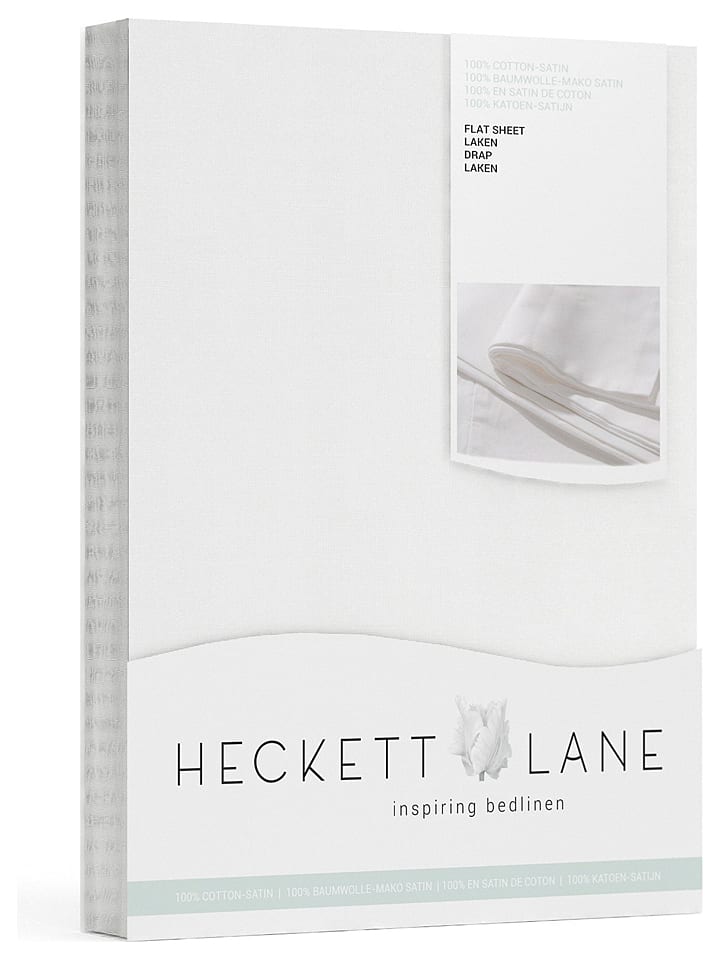 Heckett Lane Satin-Bettlaken "Elementi" in Weiß - 17% | Größe 160x290 cm | Bettwaesche-bettwaren