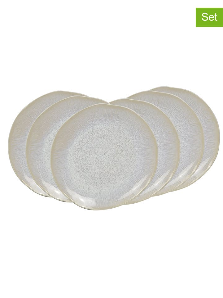 Ard'time 6er-Set: Speiseteller "Nuage" in Creme - Ø 26,5 cm - 44% | Gedeckter-tisch