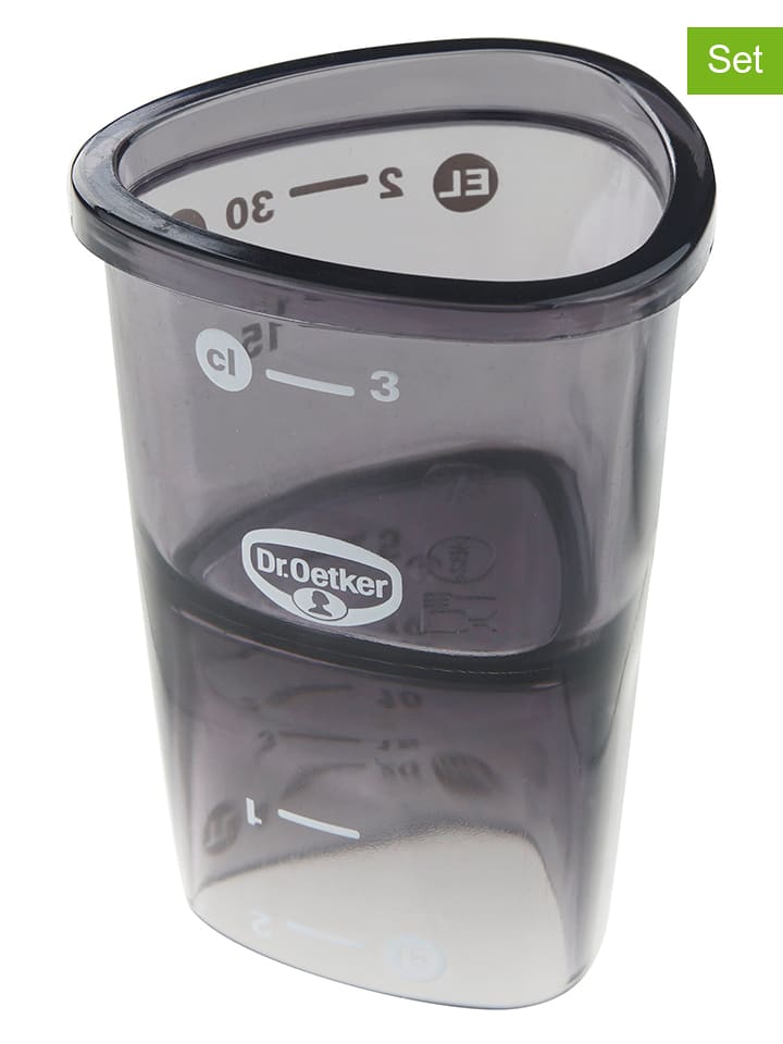 Dr. Oetker Mini kubki (2 szt.) w kolorze szarym z miarką - 30 ml rozmiar: onesize