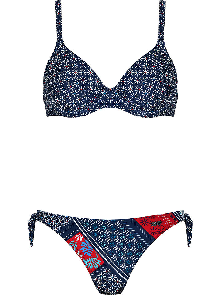 Naturana Bikini in Dunkelblau/ Bunt - 55% | Größe 38B-Cup | Damen-bademode
