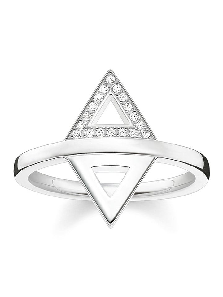 Thomas Sabo Srebrny pierścionek z cyrkoniami rozmiar: 52
