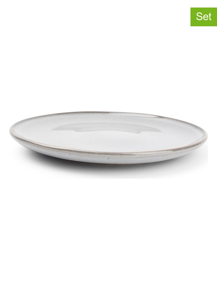 Salt and Pepper 4er-Set: Dessertteller "Freckles" in Grau - Ø 19,5 cm - 13% | Gedeckter-tisch