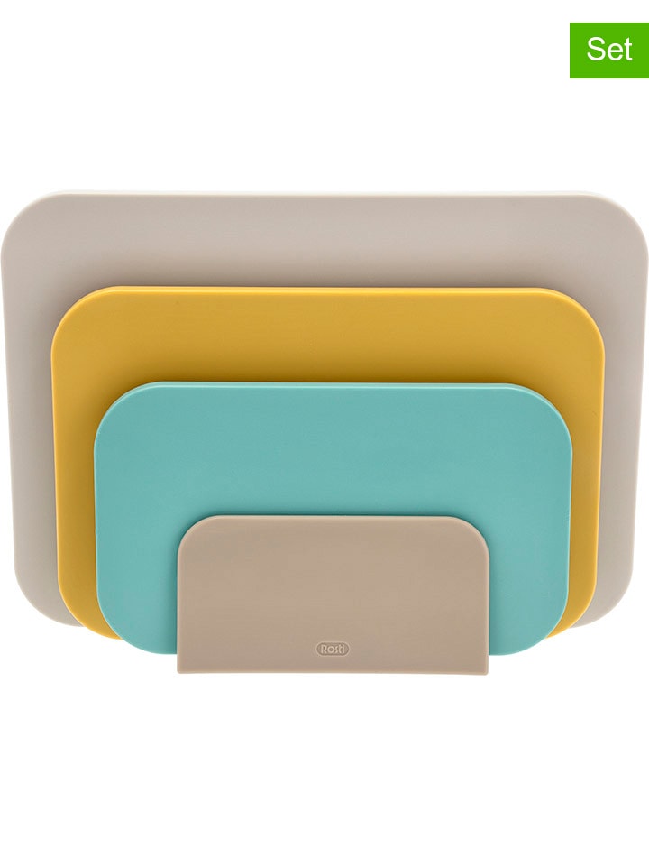 Rosti 4tlg. Schneidebrett-Set "Choptima" in Beige/ Ocker/ Mint - 18% | Kuechenhelfer