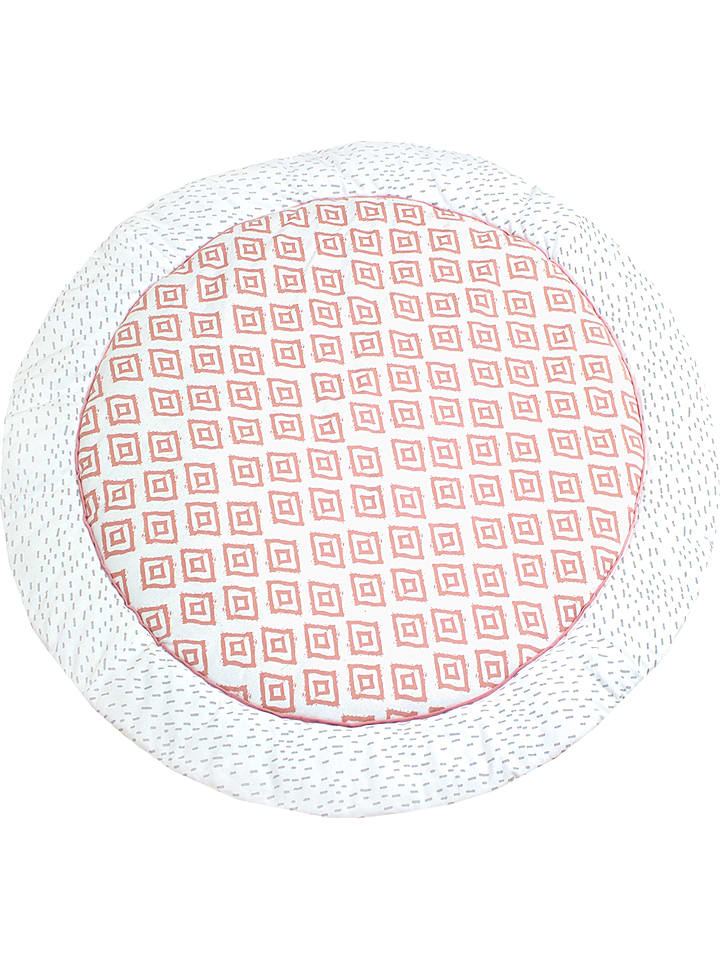 Emma+Noah Krabbeldecke "Sheer Boho" in Rosa/ Weiß - Ø 100 cm - 75% | Größe 100x100 cm | Decken