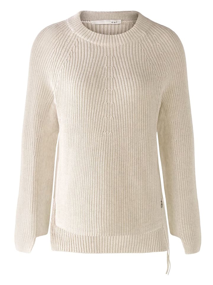 Oui Pullover in Creme - 72% | Größe 38 | Damen-pullover-cardigans