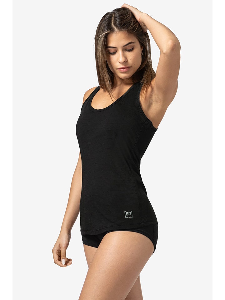 super.natural Funktionsunterhemd "Sierra" in Schwarz - 50% | Größe XL | Damen-sportunterwaesche
