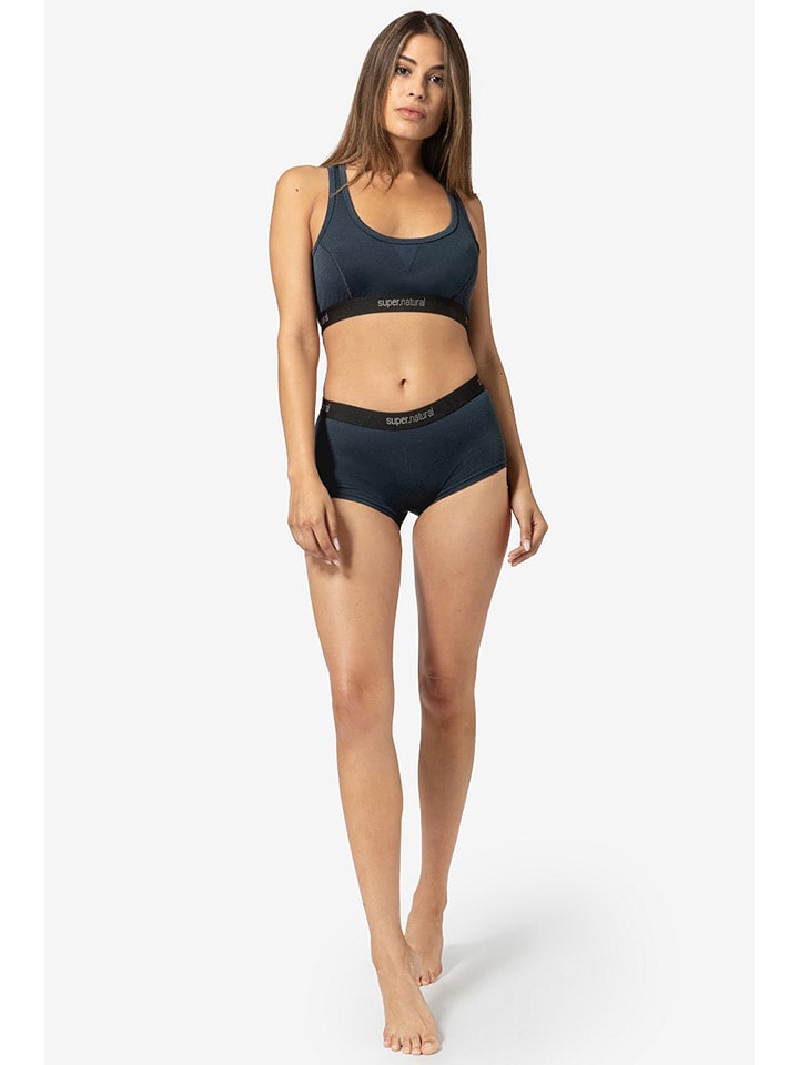 super.natural Sport-BH "Tundra220" in Dunkelblau - 54% | Größe XS | Damen-sportunterwaesche