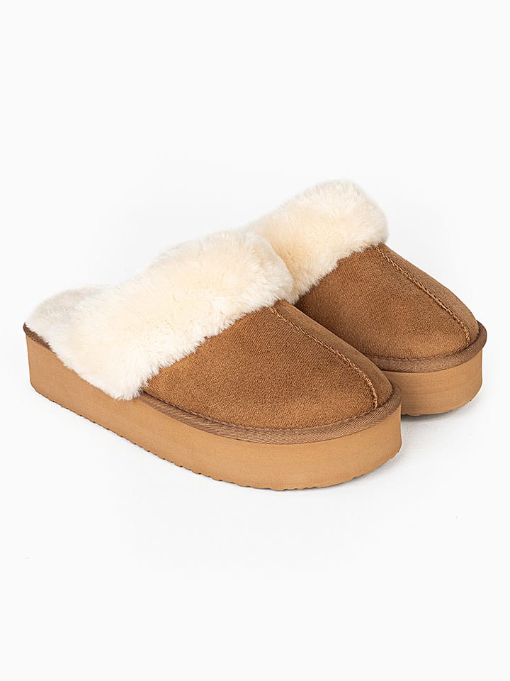 Blackfield Hausschuhe "Emilija" in Hellbraun - 86% | Größe 36 | Damen-pantoletten