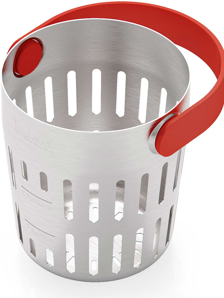 Trebonn Garkörbchen in Weiß/ Orange - (B)11,5 x (H)13 x (T)12 cm - 49% | Kuechenhelfer