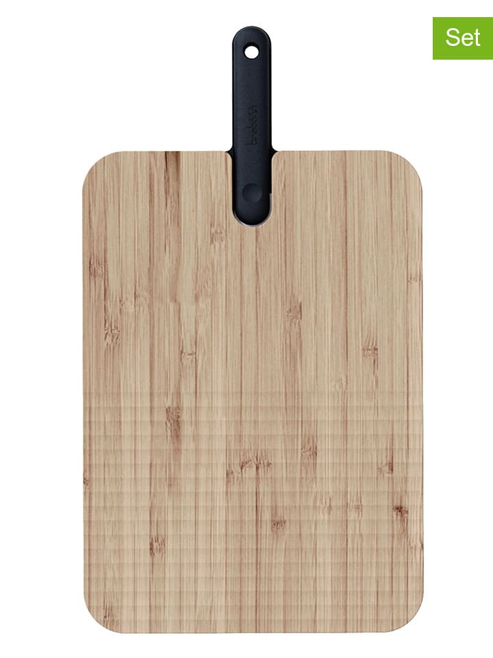 Trebonn 2tlg. Set: Schneidebrett und Messer in Natur/ Schwarz - 42% | Kuechenhelfer