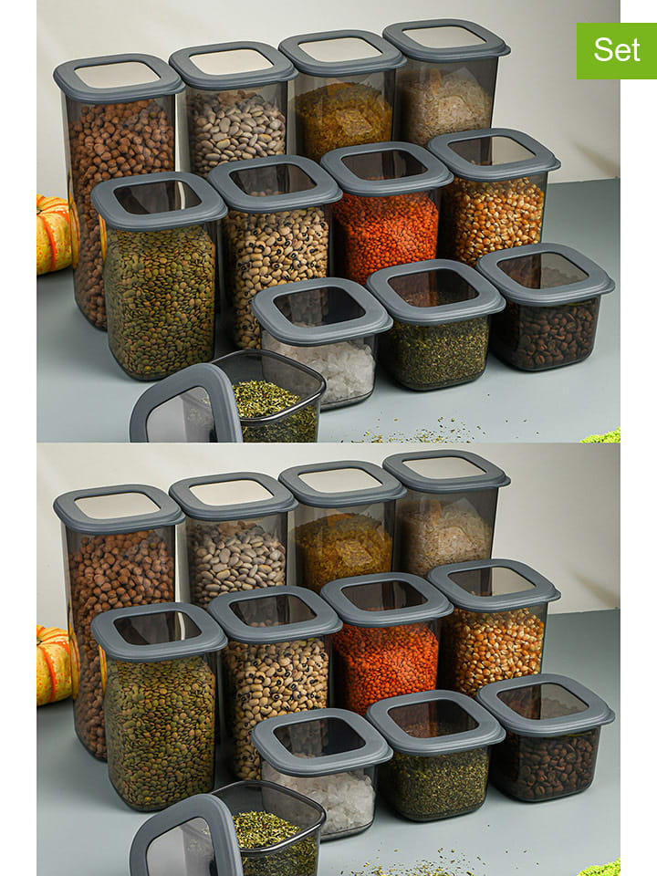 Violeta Home 24er-Set: Vorratsbehälter in Anthrazit - 69% | Aufbewahren-servieren