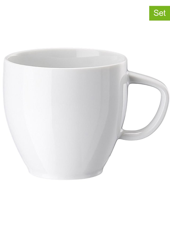 Rosenthal 6er-Set: Kaffeetassen "Junto" in Weiß - 230 ml - 30% | Gedeckter-tisch