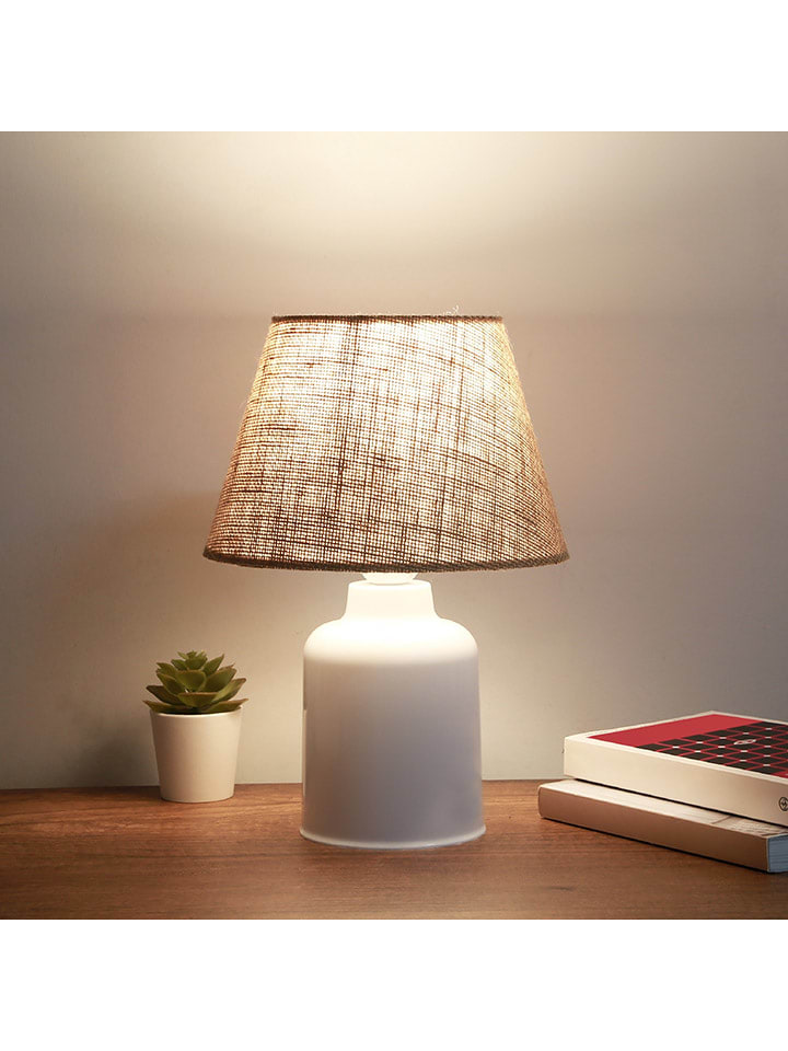 ABERTO DESIGN Tischleuchte in Hellbraun/ Weiß - (H)31 x Ø 22 cm - 54% | Tischleuchten