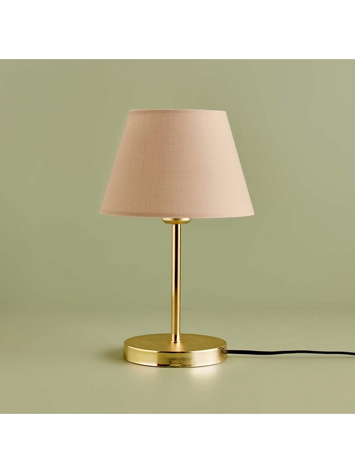 ABERTO DESIGN Tischleuchte in Gold/ Beige - (H)37 x Ø 22 cm - 56% | Tischleuchten
