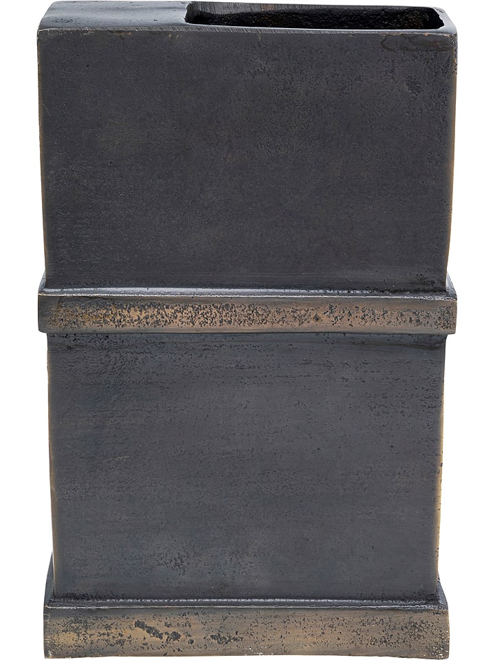 Kare Vase "Paro" in Grau - (B)17 x (H)26 x (T)8 cm - 36% | Kerzen-vasen