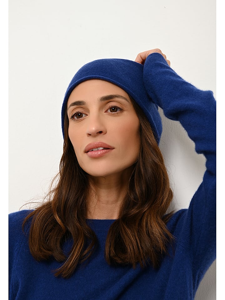 Just Cashmere Kaschmir-Mütze "Lauren" in Blau - 51% | Damen-muetzen-caps