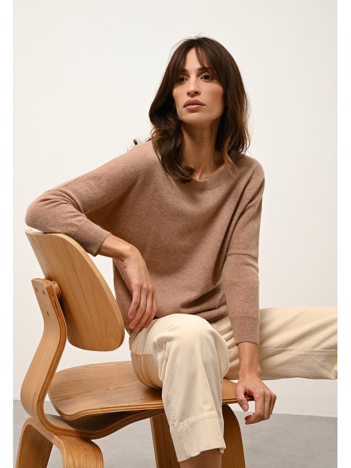 Just Cashmere Kaschmir-Pullover "Rebecca" in Camel - 67% | Größe XXL | Damen-pullover-cardigans