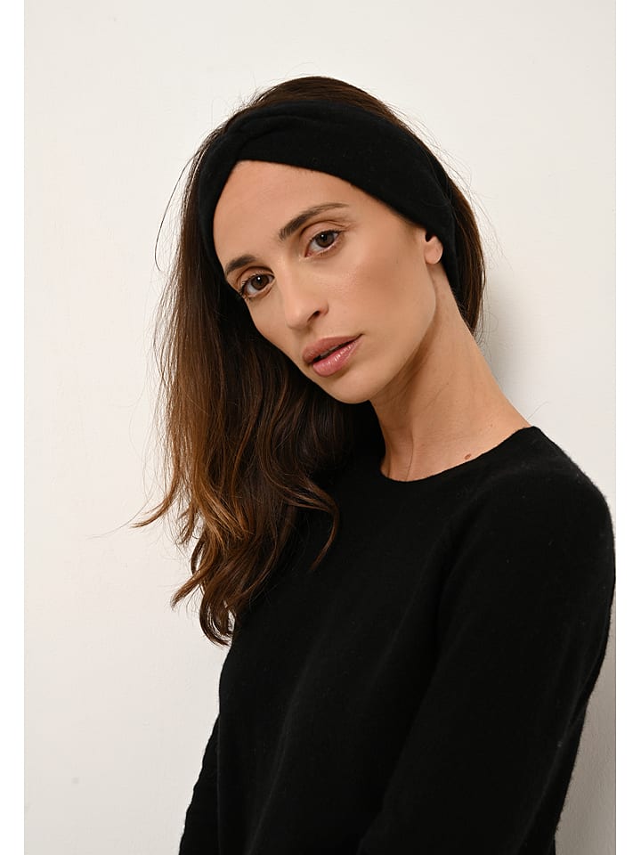 Just Cashmere Kaschmir-Stirnband "Namad" in Schwarz - 48% | Damen-stirnbaender