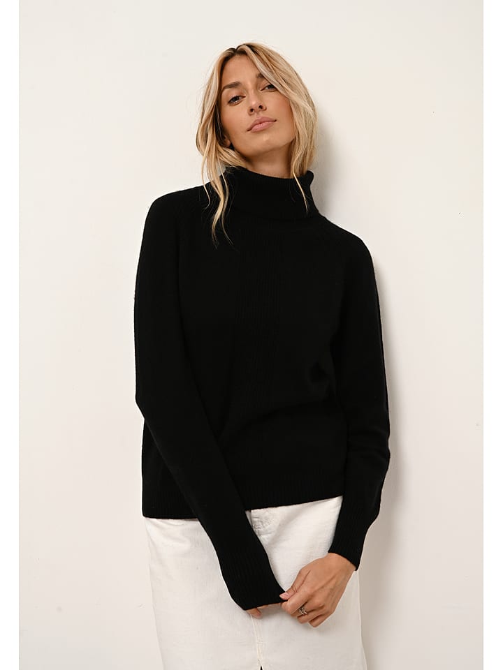 Just Cashmere Kaschmir-Rollkragenpullover in Schwarz - 74% | Größe L | Damen-pullover-cardigans
