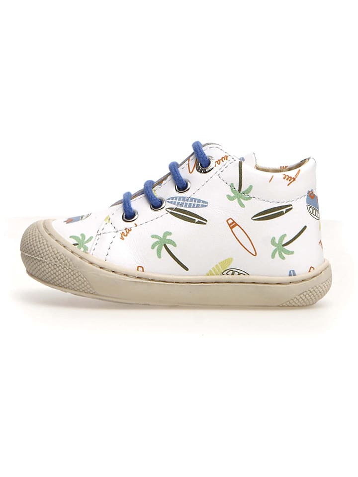 Naturino Leder-Lauflernschuhe "Cocoon" in Weiß/ Dunkelblau - 44% | Größe 26 | Lauflernschuhe