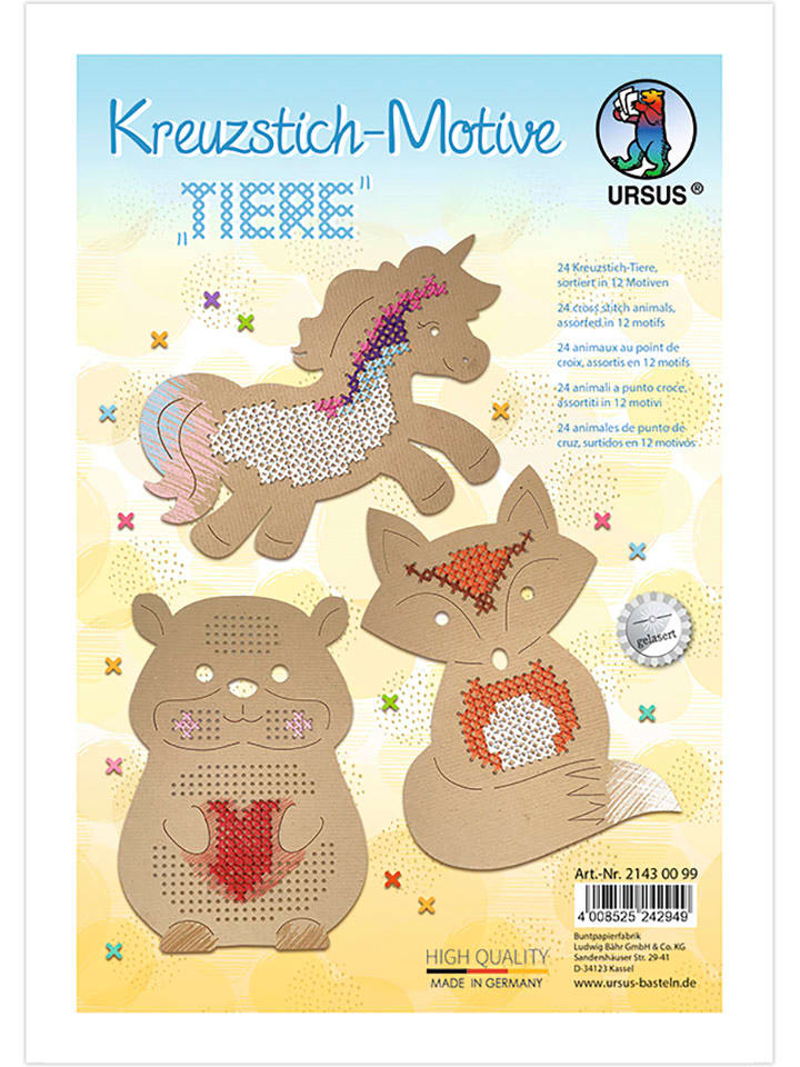 URSUS Kreuzstich-Motive "Tiere" in Beige - 15% | Schulzubehoer
