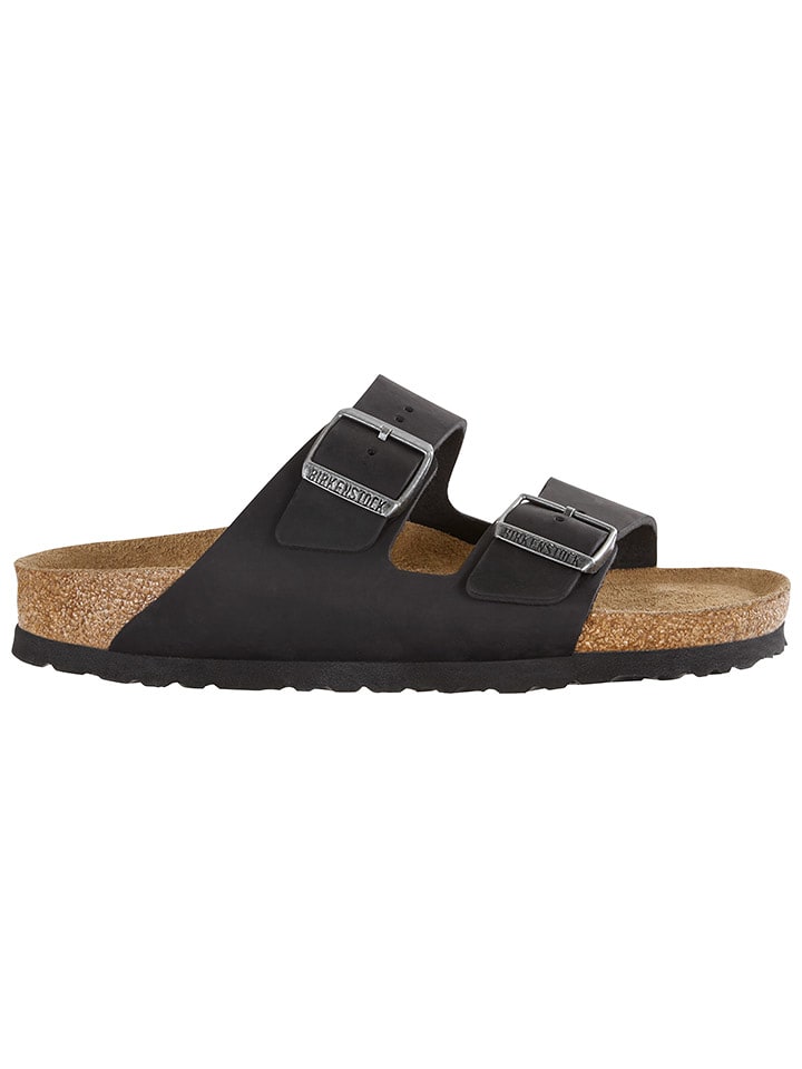 Birkenstock Leder-Pantoletten "Arizona" in Schwarz - 15% | Größe 43 | Damen-pantoletten