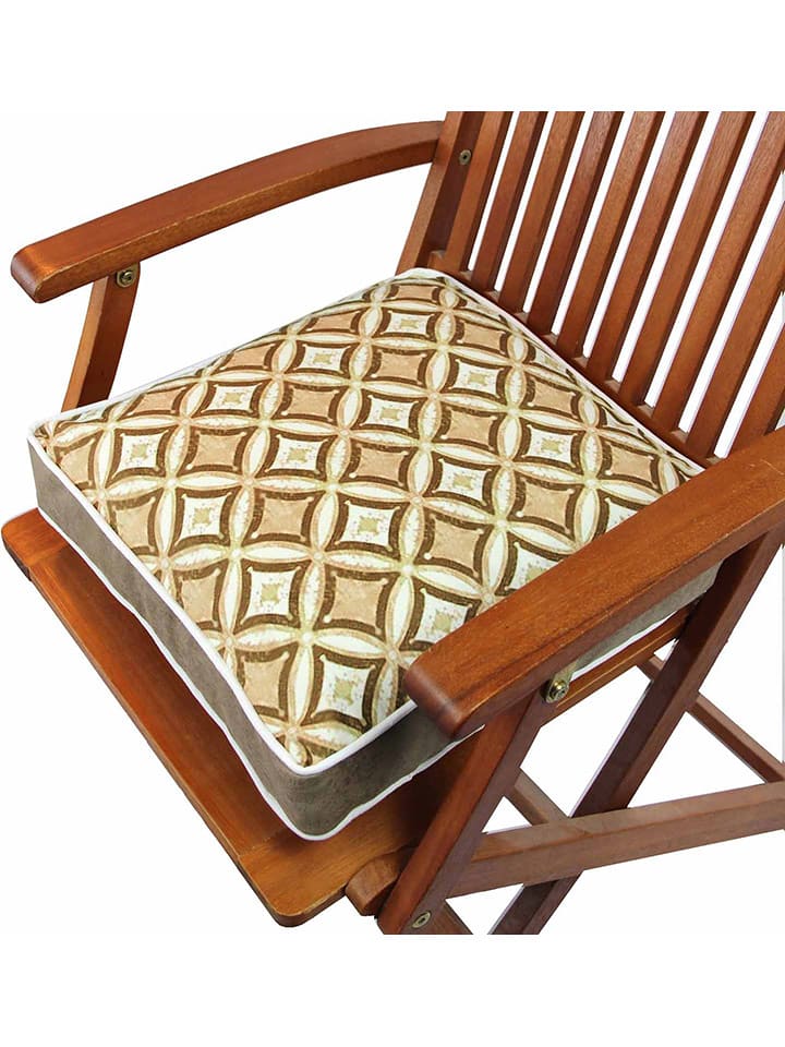 ABERTO DESIGN Stuhlkissen in Grün/ Weiß - 58% | Größe 42x42 cm | Dekokissen
