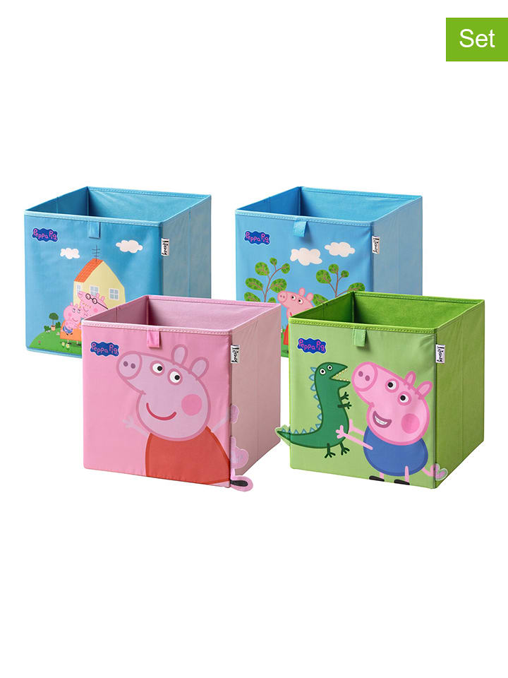 Lifeney 4er-Set: Aufbewahrungsbox "Peppa" in Bunt - (B)30 x (H)30 x (T)30 cm - 23% | Kisten-koerbe