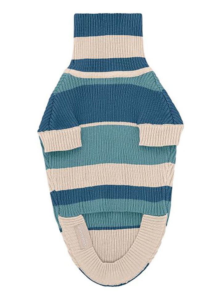 VOV & VUF Hundepullover in Blau/ Creme - 72% | Größe L | Tierbedarf-hunde