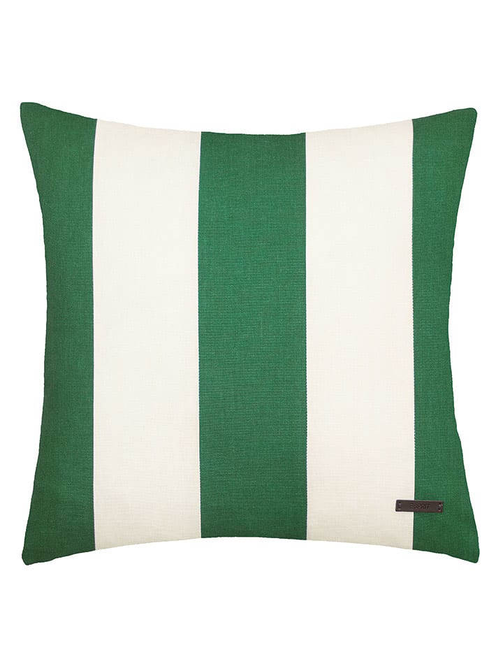 ESPRIT Kissenhülle "Neo" in Grün/ Weiß - 27% | Größe 45x45 cm | Dekokissen