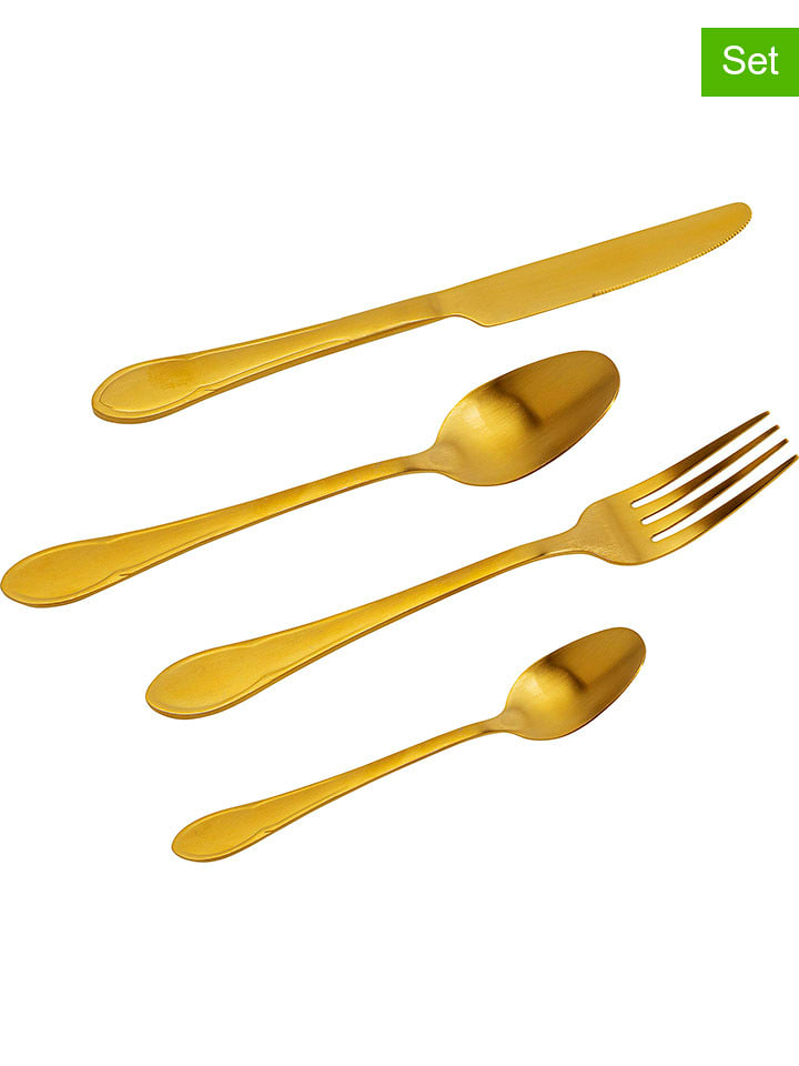 Kare 16tlg. Besteck-Set "Cucina" in Gold - 47% | Gedeckter-tisch