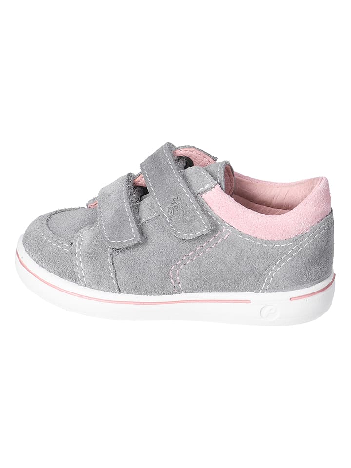 PEPINO Leder-Sneakers "Timmi" in Grau/ Rosa - 55% | Größe 26 | Babysneakers