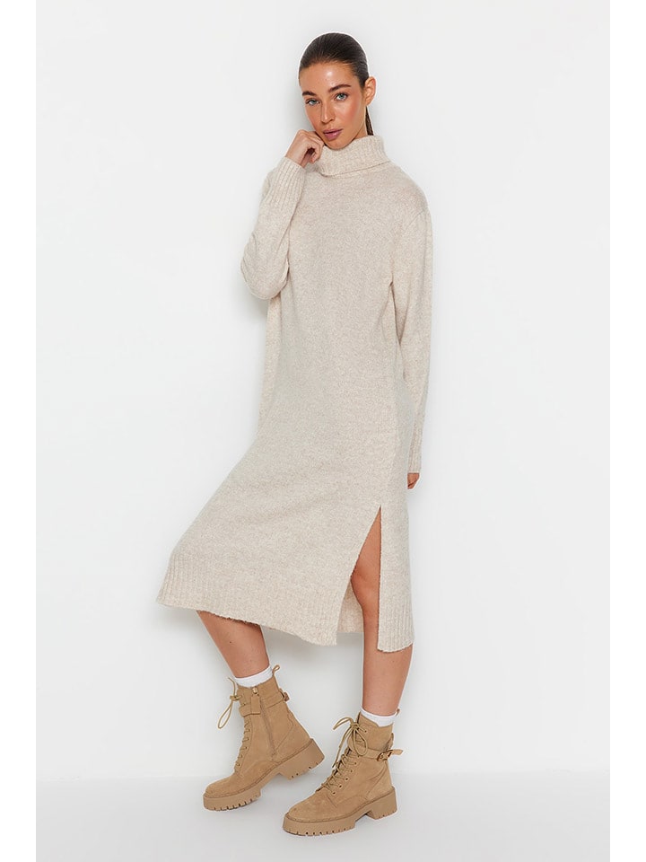 trendyol Strickkleid in Beige - 61% | Größe M | Damen-kleider