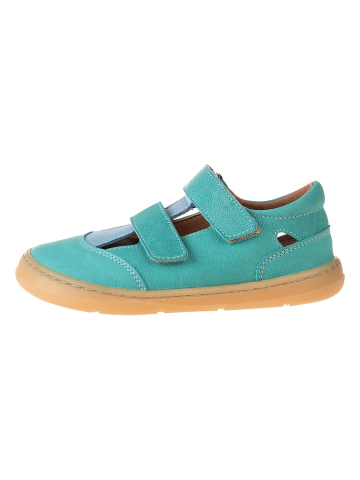 kmins Leder-Barfußschuhe in Türkis - 45% | Größe 33 | Kindersandalen