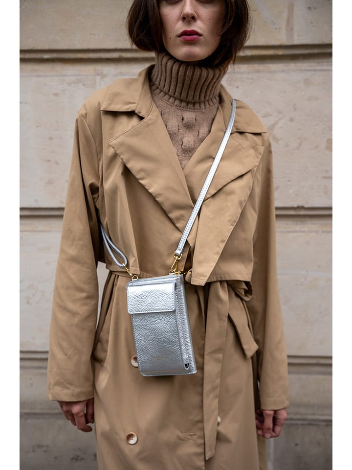 Victor & Hugo Paris Leder-Geldbörse "Nicki" in Silber - (B)19 x (H)11 x (T)2 cm - 78% | Portemonnaies-etuis