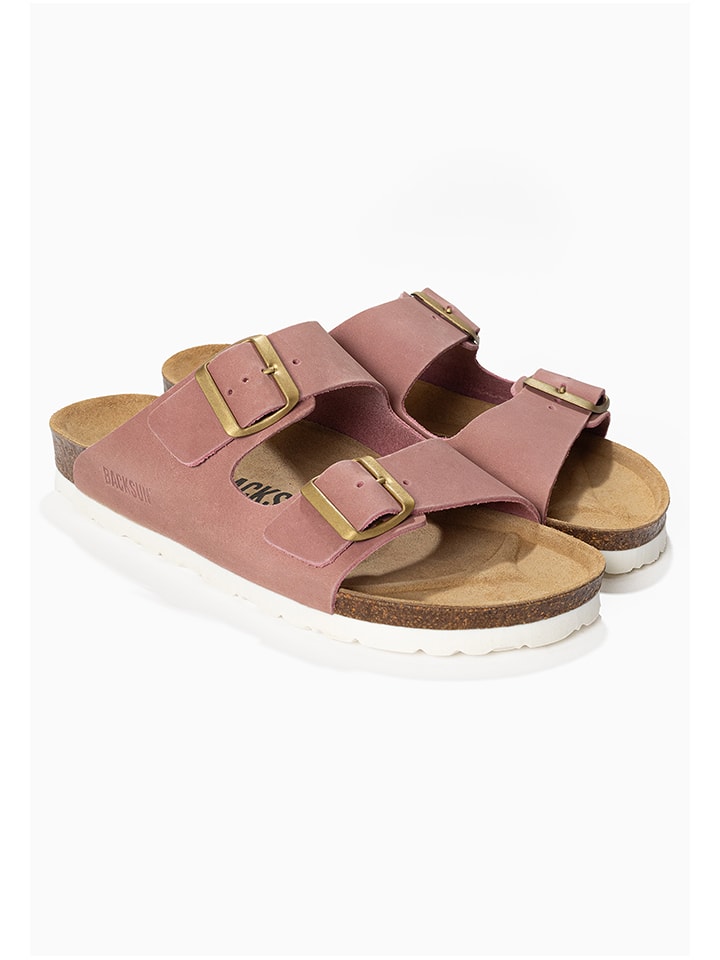 BACKSUN Leder-Pantoletten "Bali" in Rosa - 58% | Größe 41 | Damen-pantoletten