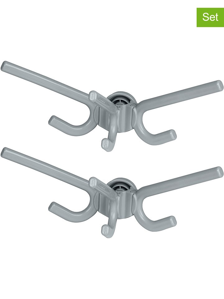 Wenko 2er-Set: Haken "Herkules" in Grau - (B)29 x (H)12,5 x (T)15 cm - 38% | Garderoben