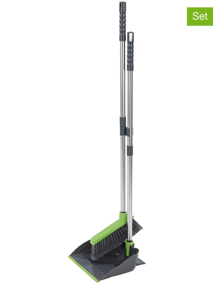 Wenko 2tlg. Kehrset in Grün/ Anthrazit - (B)26 x (H)83,5 x (T)24 cm - 16% | Putzutensilien