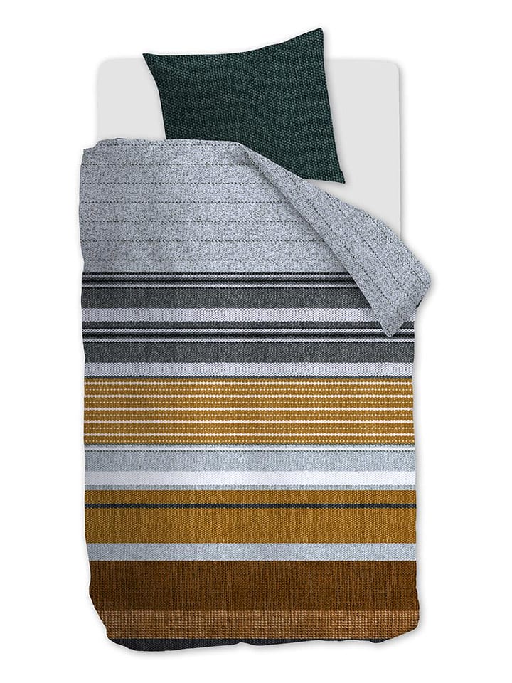 Beddinghouse Flanell-Bettwäsche-Set "Arvin" in Hellbraun/ Hellblau - 56% | Größe 135x200 cm | Bettwaesche-bettwaren